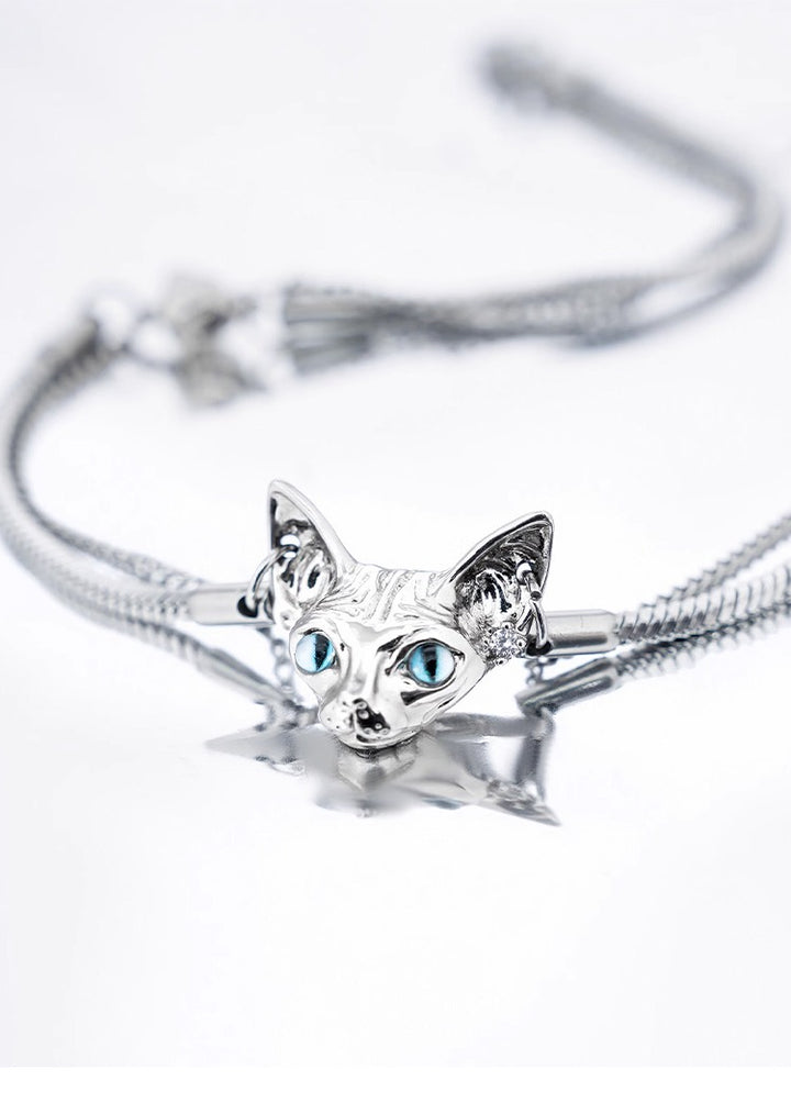 Cat Pendant Necklace Clavicle Chain