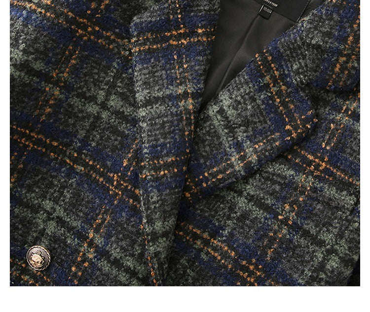 Plaid Double-Breasted Jacket