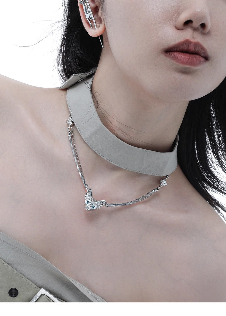 Cat Pendant Necklace Clavicle Chain