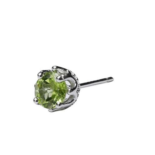 Olive Green Zircon Stud Earrings