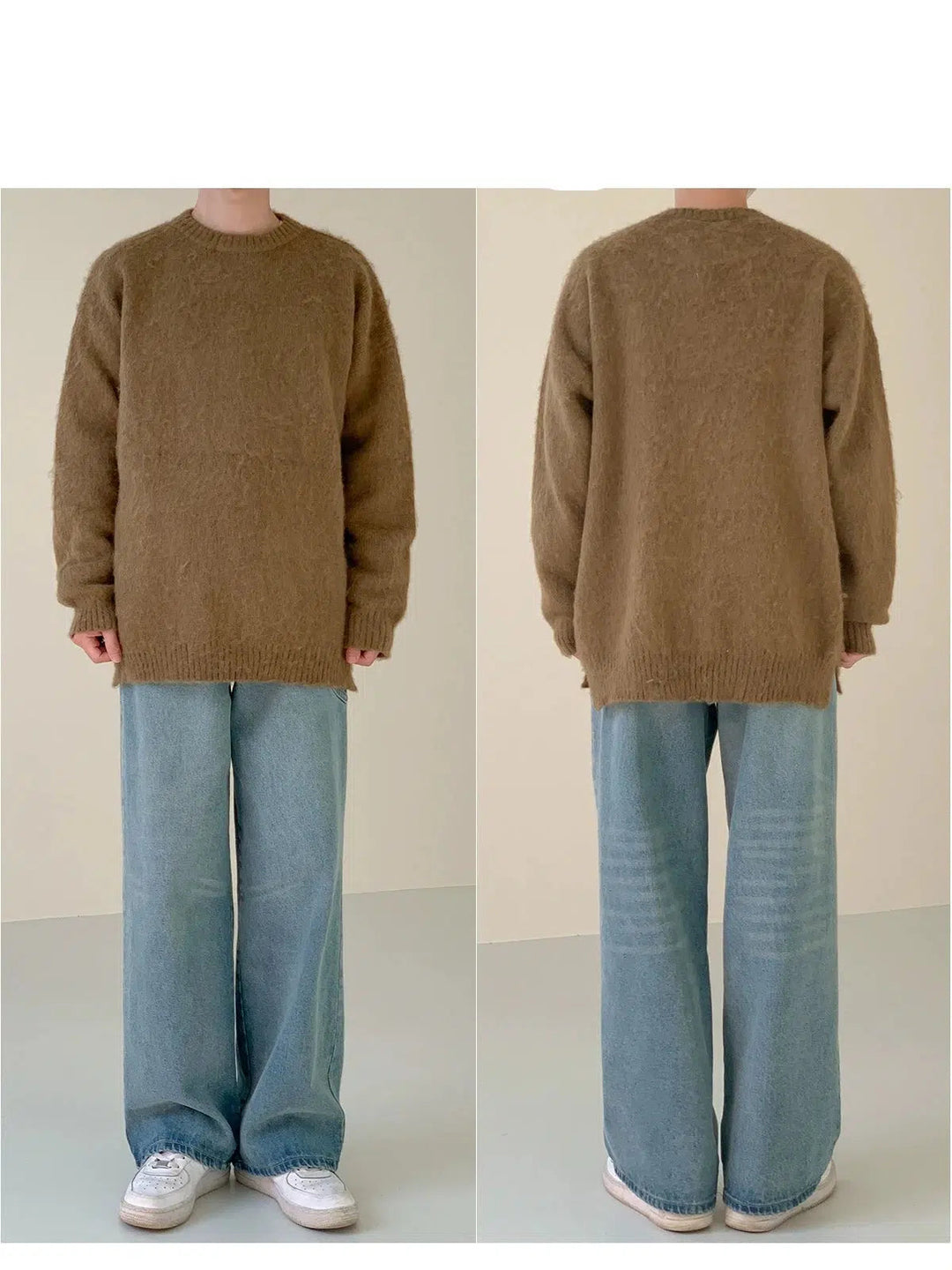 Olive Mohair Pullover Sweater