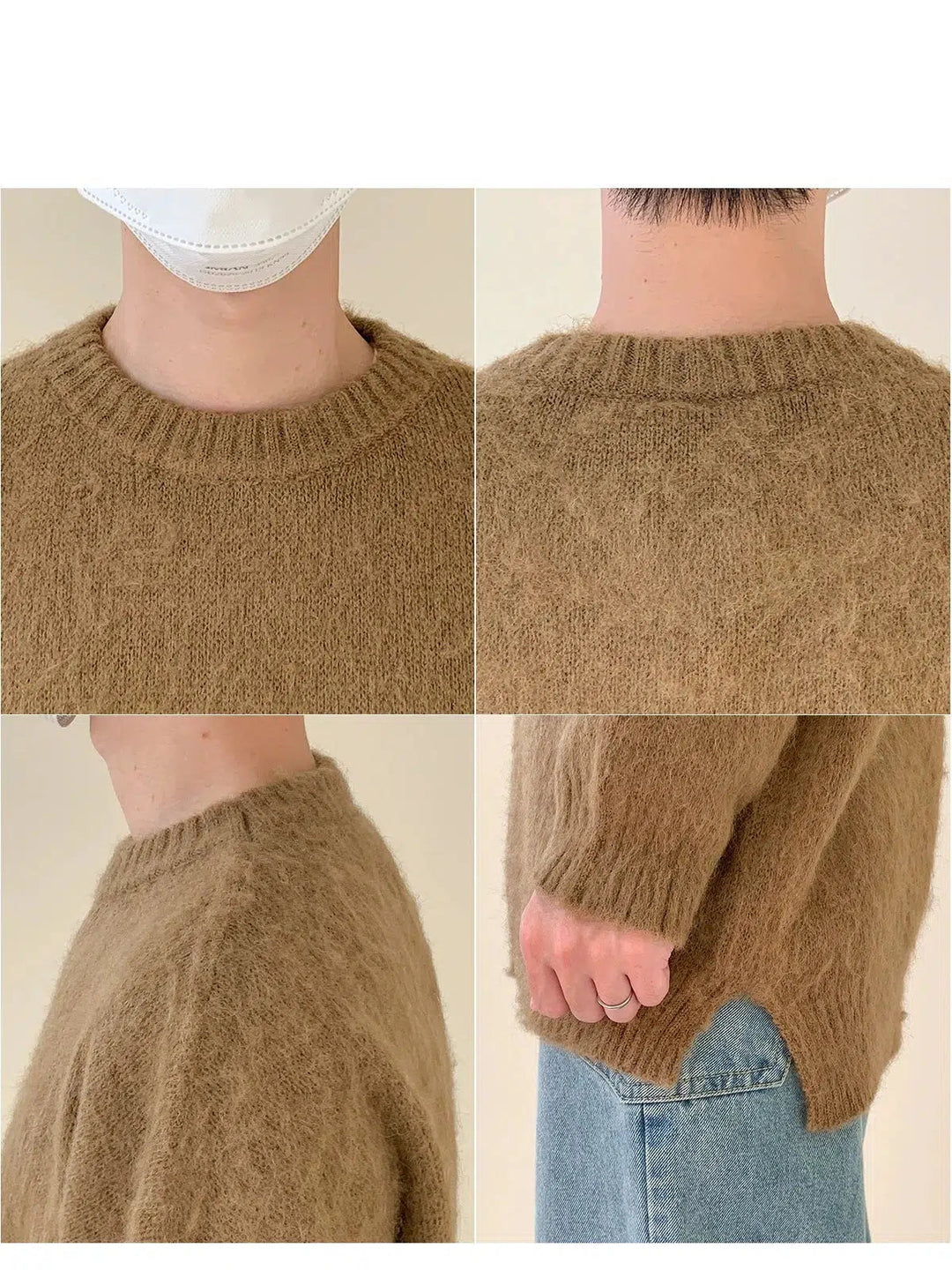 Olive Mohair Pullover Sweater