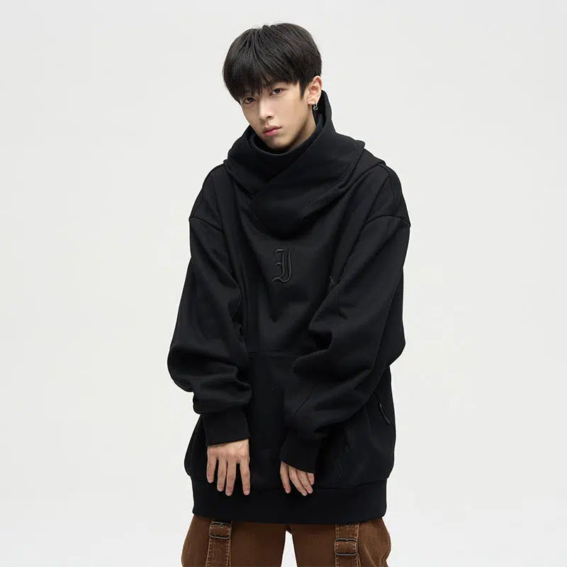 Oversize Fleece Hooded Ninja Sweatshirt