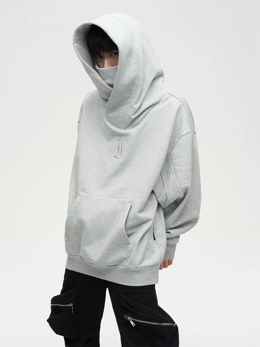 Oversize Fleece Hooded Ninja Sweatshirt