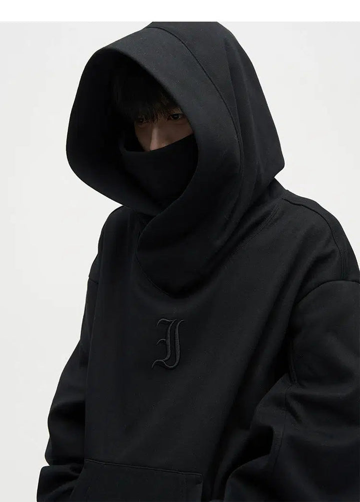 Oversize Fleece Hooded Ninja Sweatshirt