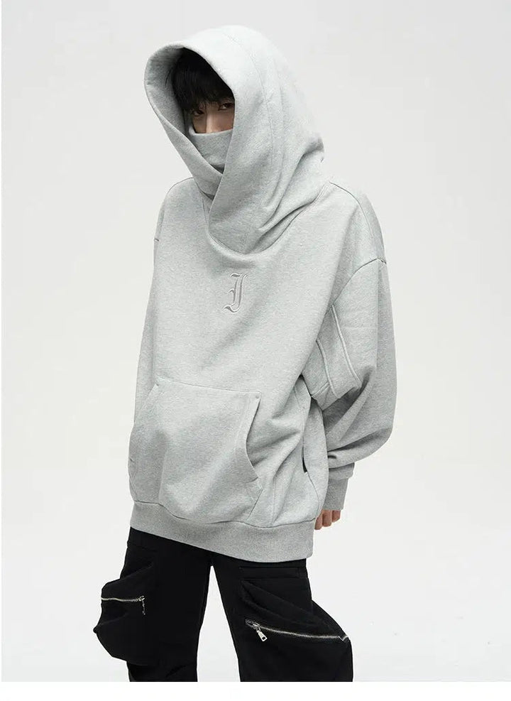 Oversize Fleece Hooded Ninja Sweatshirt