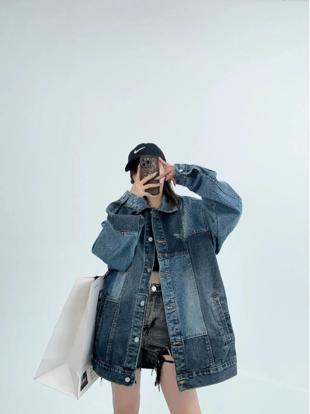 Oversized Button-Up Denim Jacket