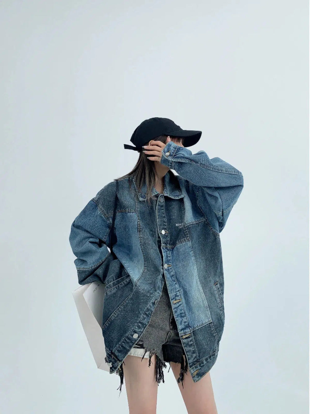 Oversized Button-Up Denim Jacket