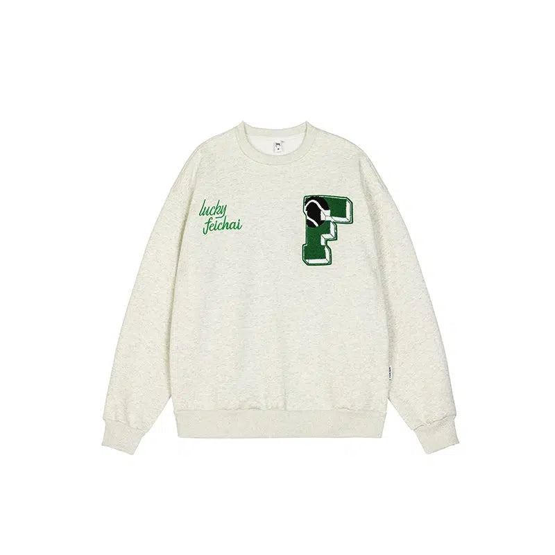 Embroidered Lettering Casual Sweatshirt