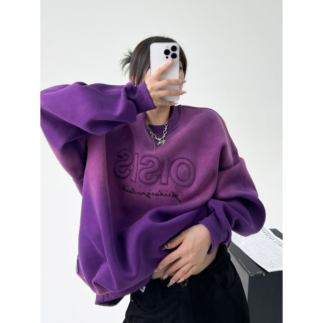 Oversized Crew Neck Gradient Sweatshirt