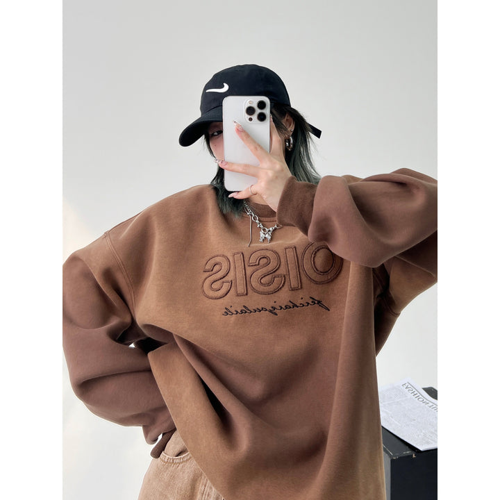 Oversized Crew Neck Gradient Sweatshirt