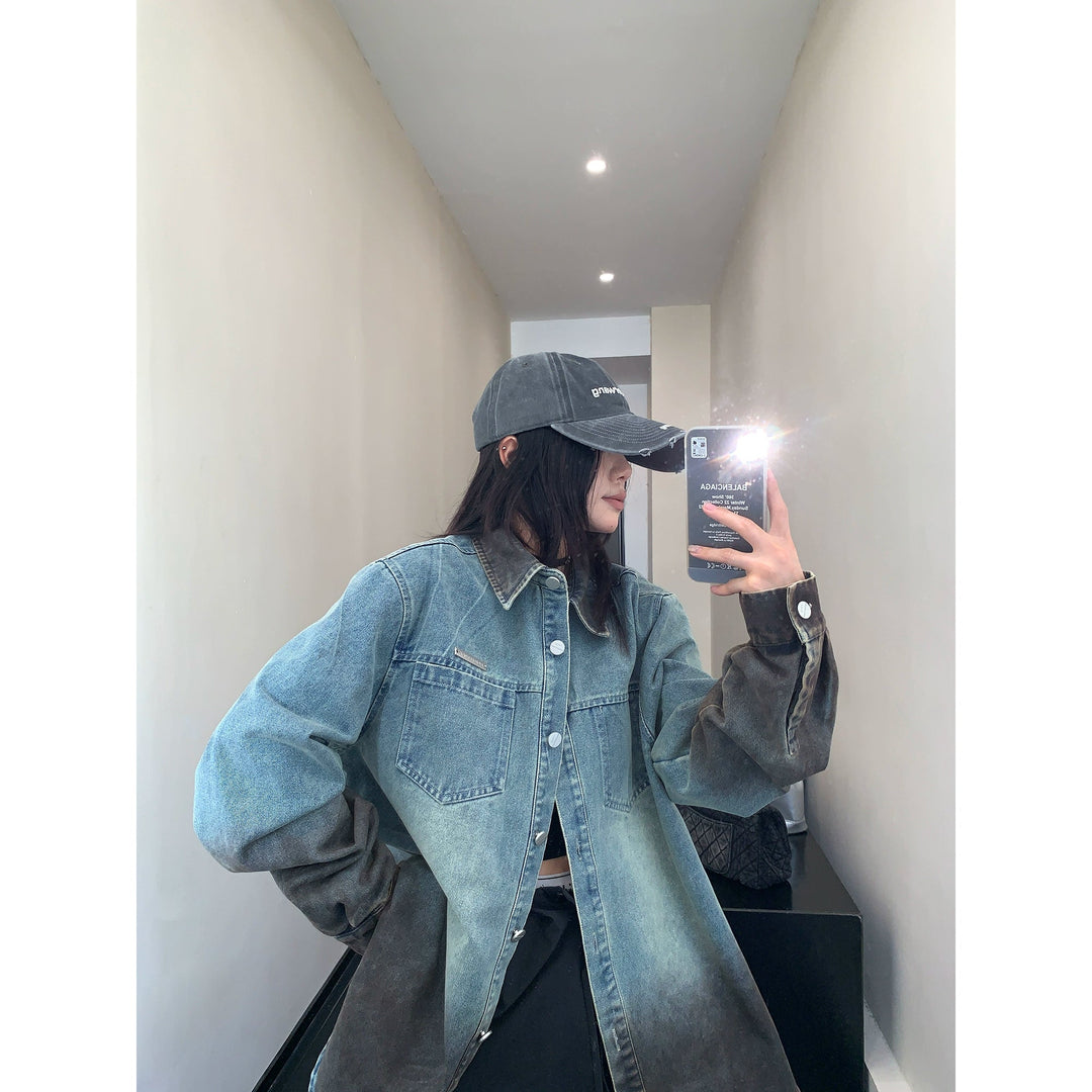 Oversized Denim Gradient Shirt