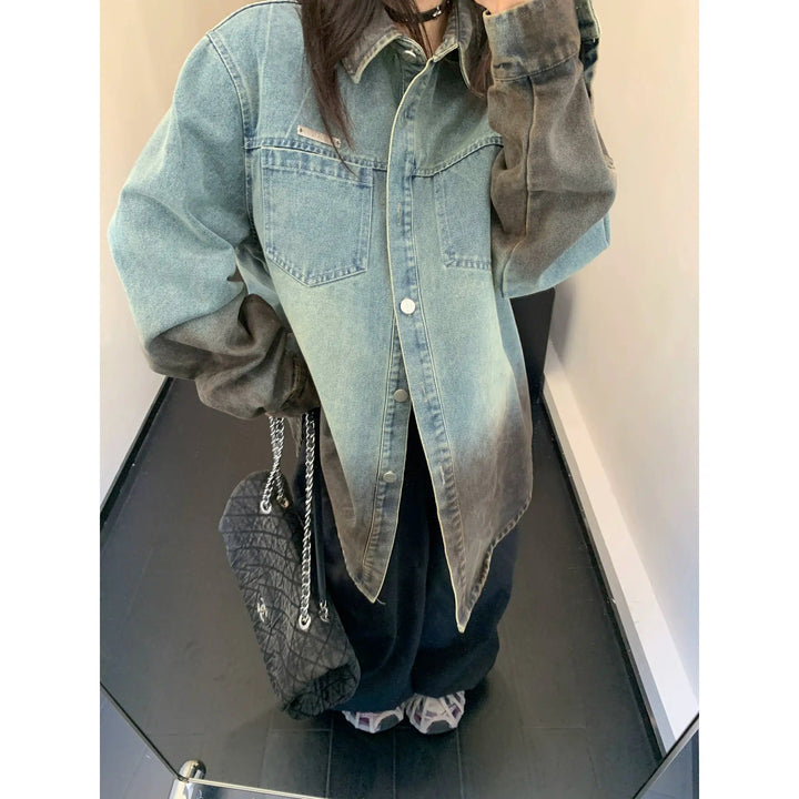 Oversized Denim Gradient Shirt