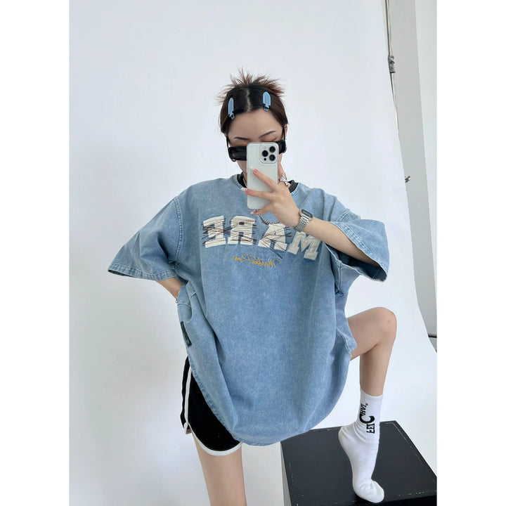 Oversized Denim T-Shirt Dress