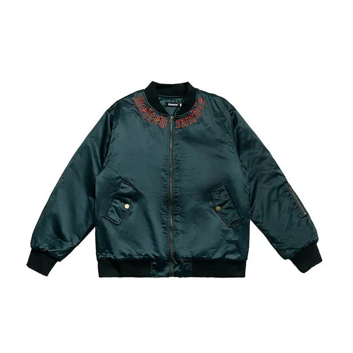 Oversized Embroidered Bomber Jacket