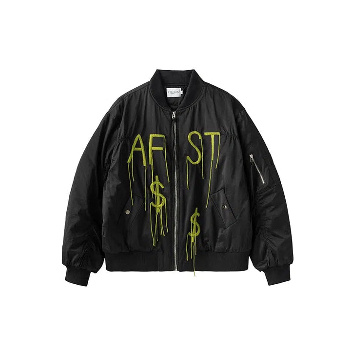 Oversized Embroidery Bomber Jacket