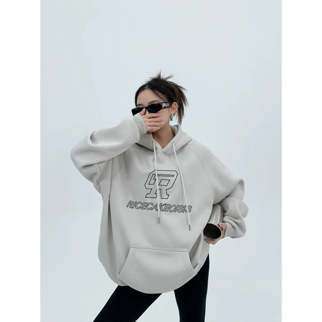 Oversized Embroidery Graphic Hoodie