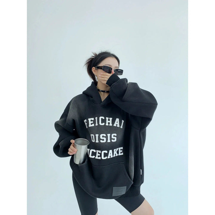 Oversized Graphic Front Pocket Hoodie