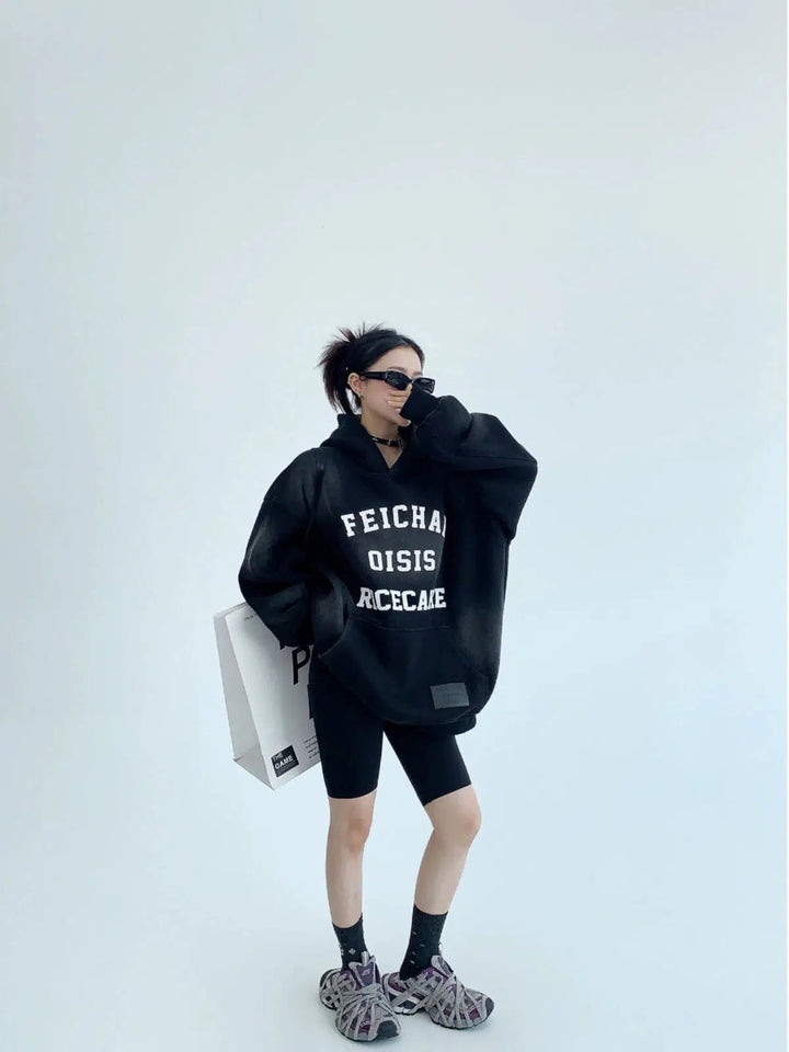 Oversized Graphic Front Pocket Hoodie