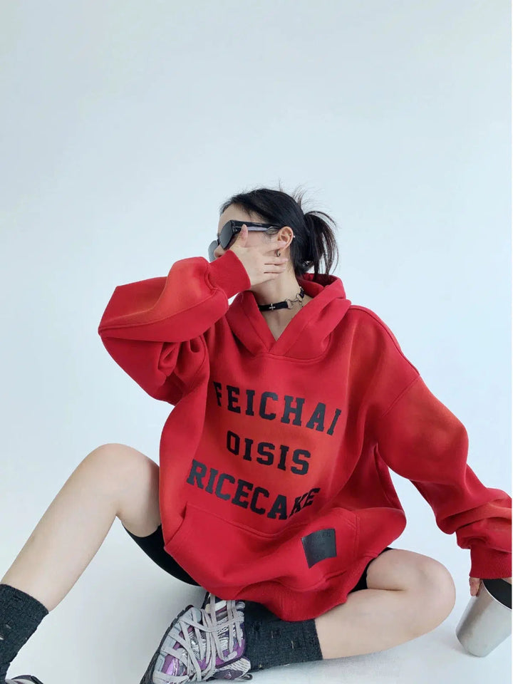 Oversized Graphic Front Pocket Hoodie