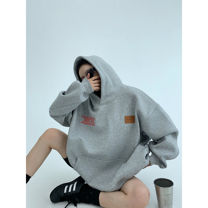 Oversized Embroidery Graphic Hoodie