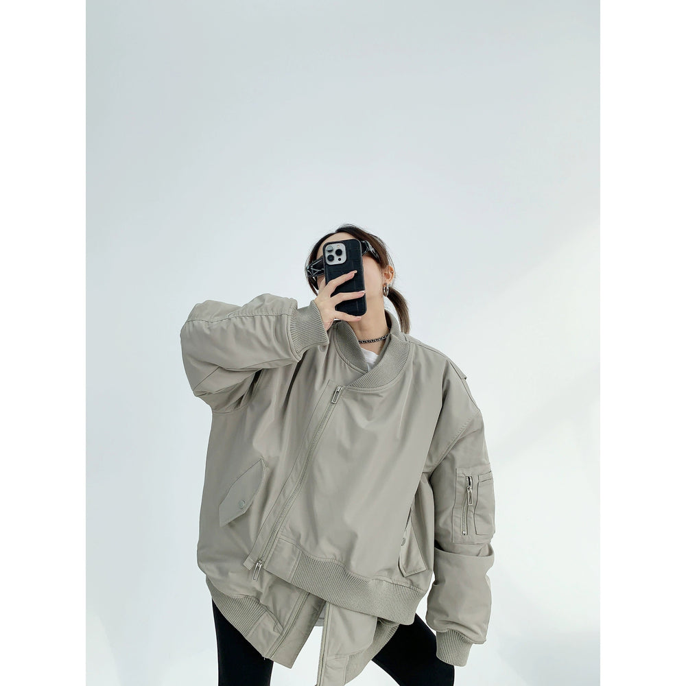 Oversized Hooded Bomber Jacket