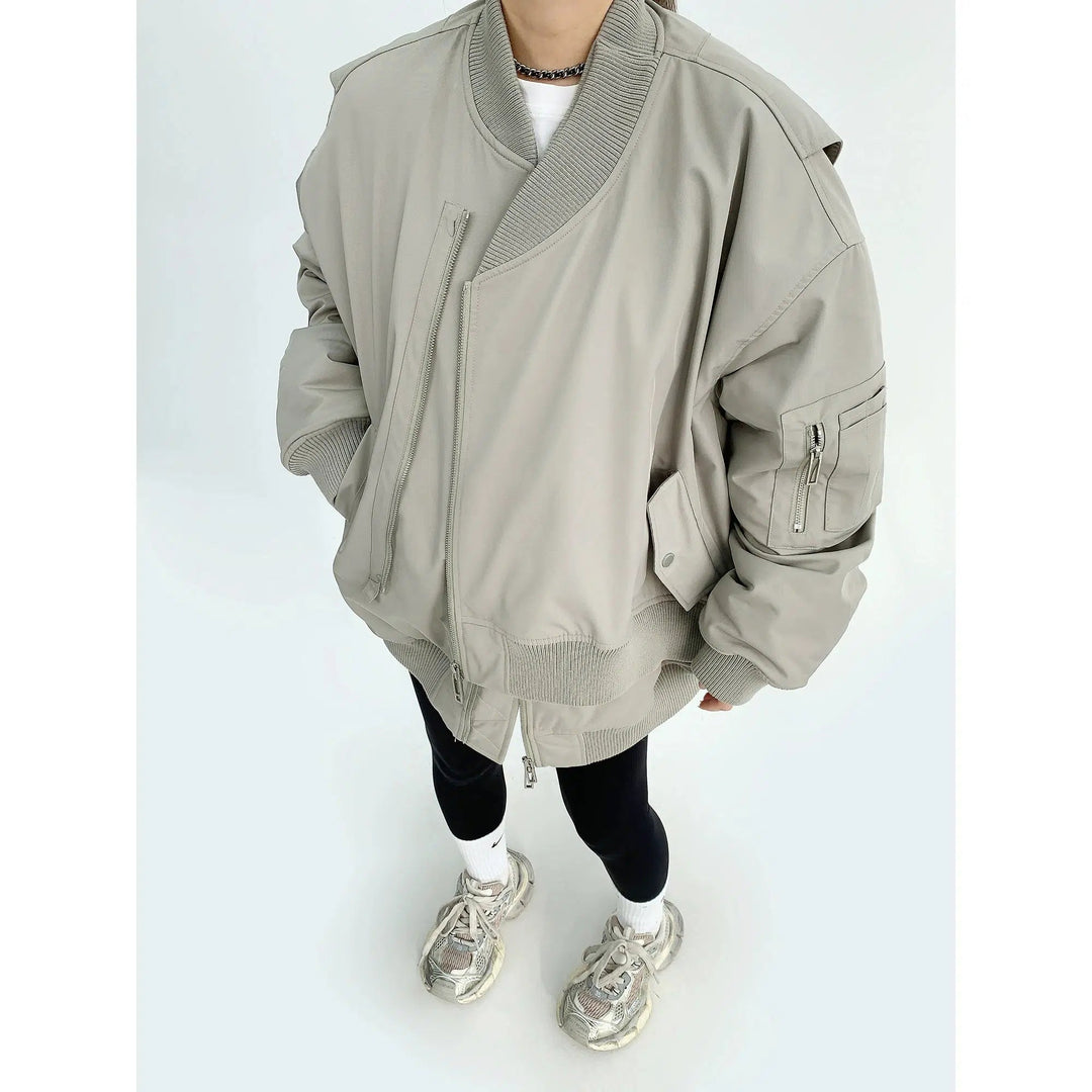 Oversized Hooded Bomber Jacket