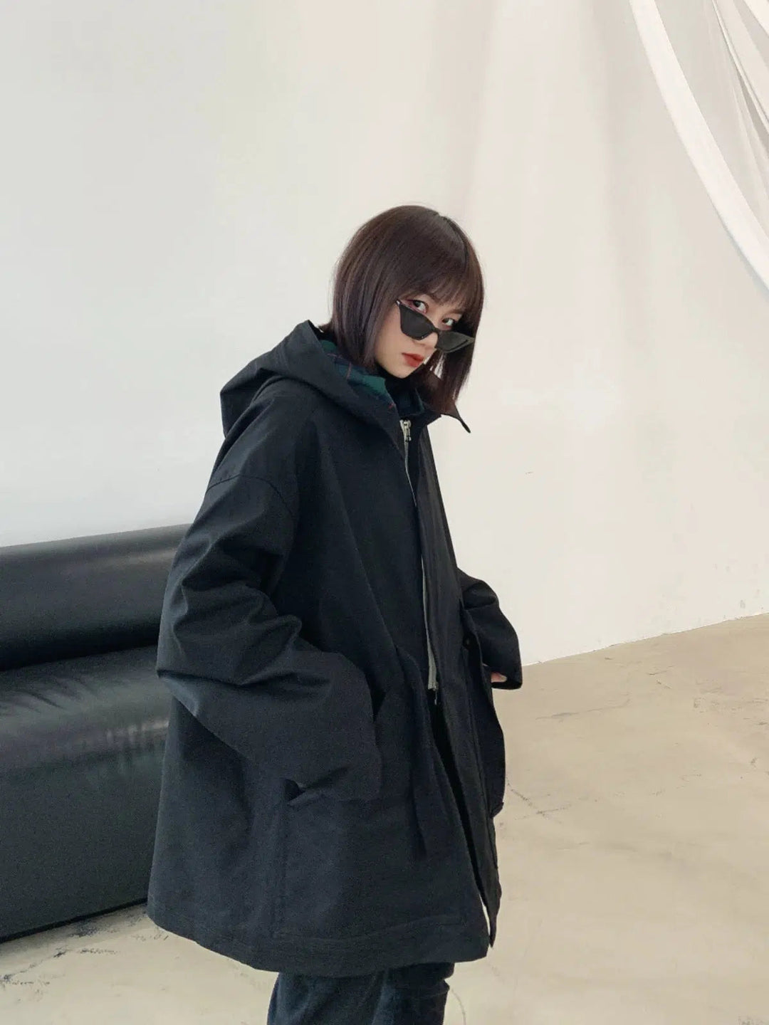 Oversized Hooded Trench Coat