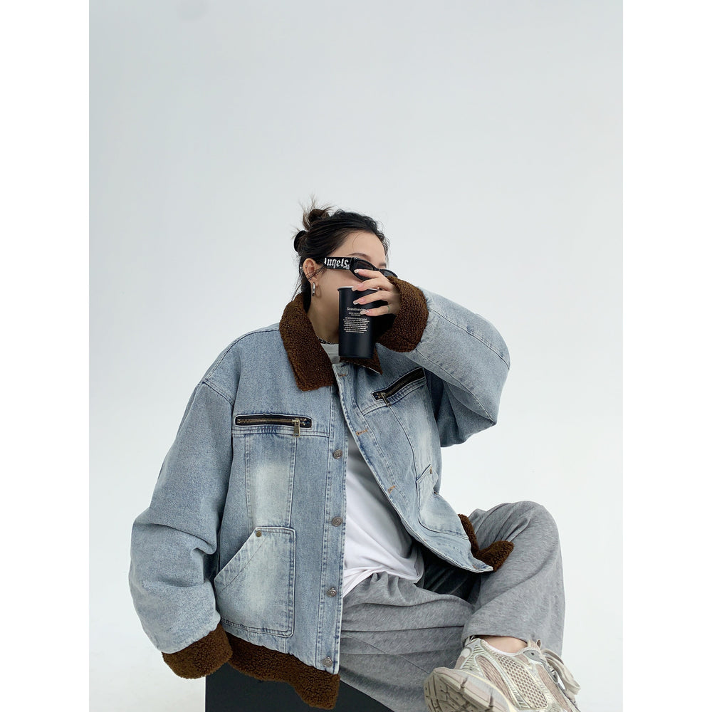 Oversized Lambswool Denim Jacket