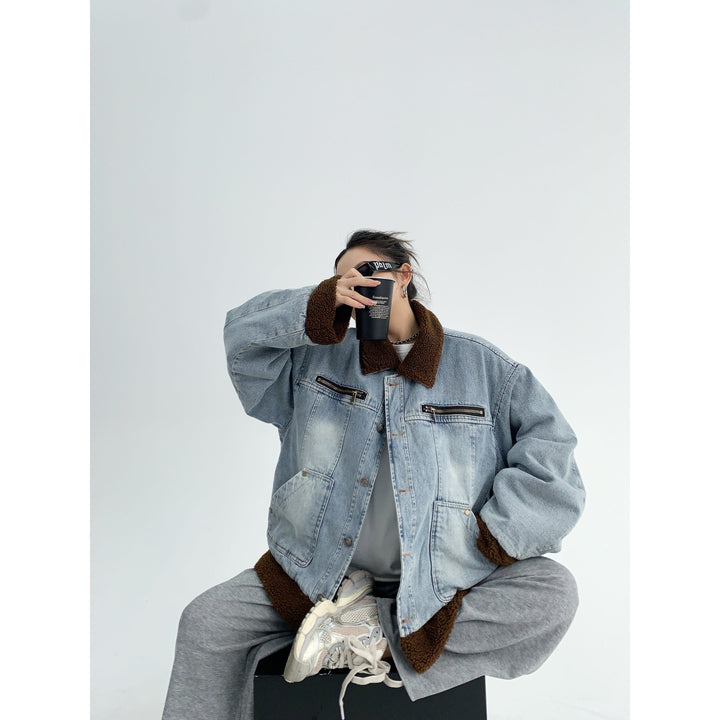 Oversized Lambswool Denim Jacket