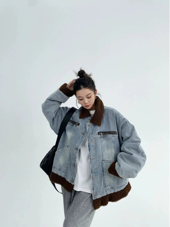 Oversized Lambswool Denim Jacket