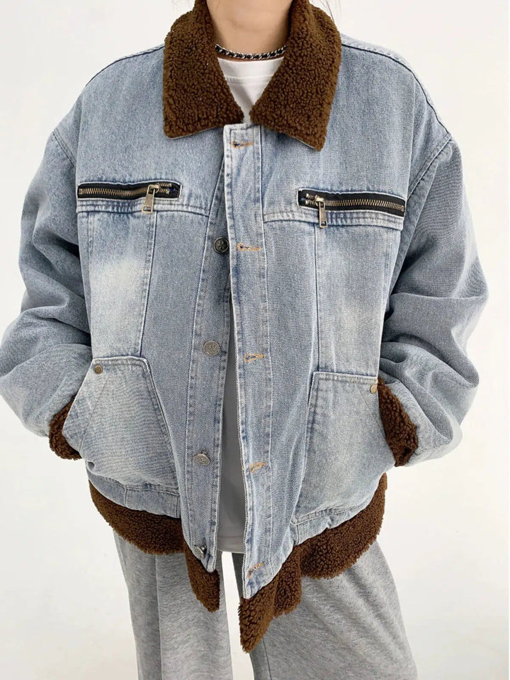 Oversized Lambswool Denim Jacket