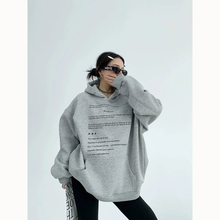 Oversized Letter Printed Hoodie