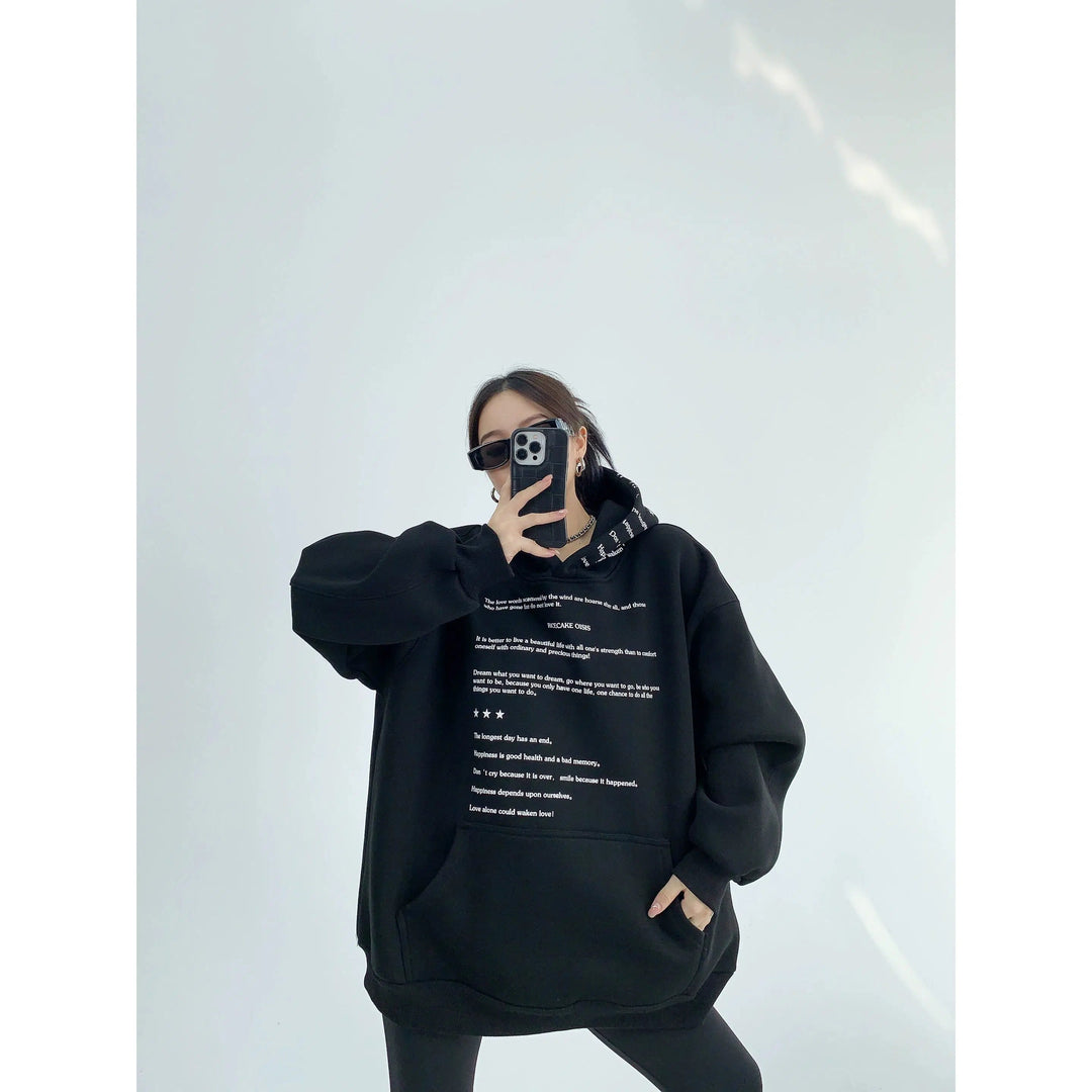 Oversized Letter Printed Hoodie