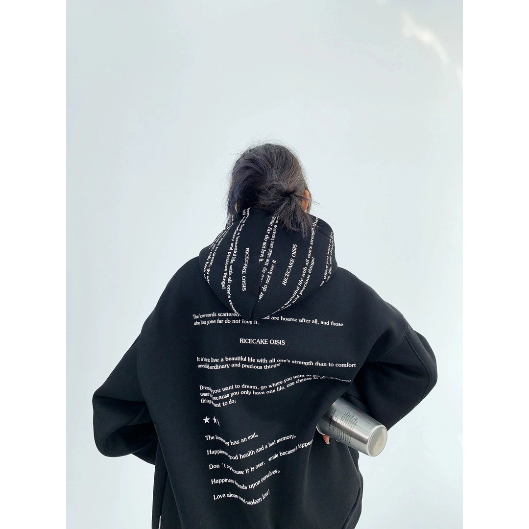 Oversized Letter Printed Hoodie