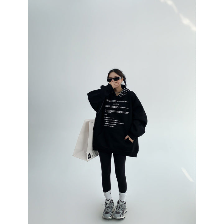 Oversized Letter Printed Hoodie