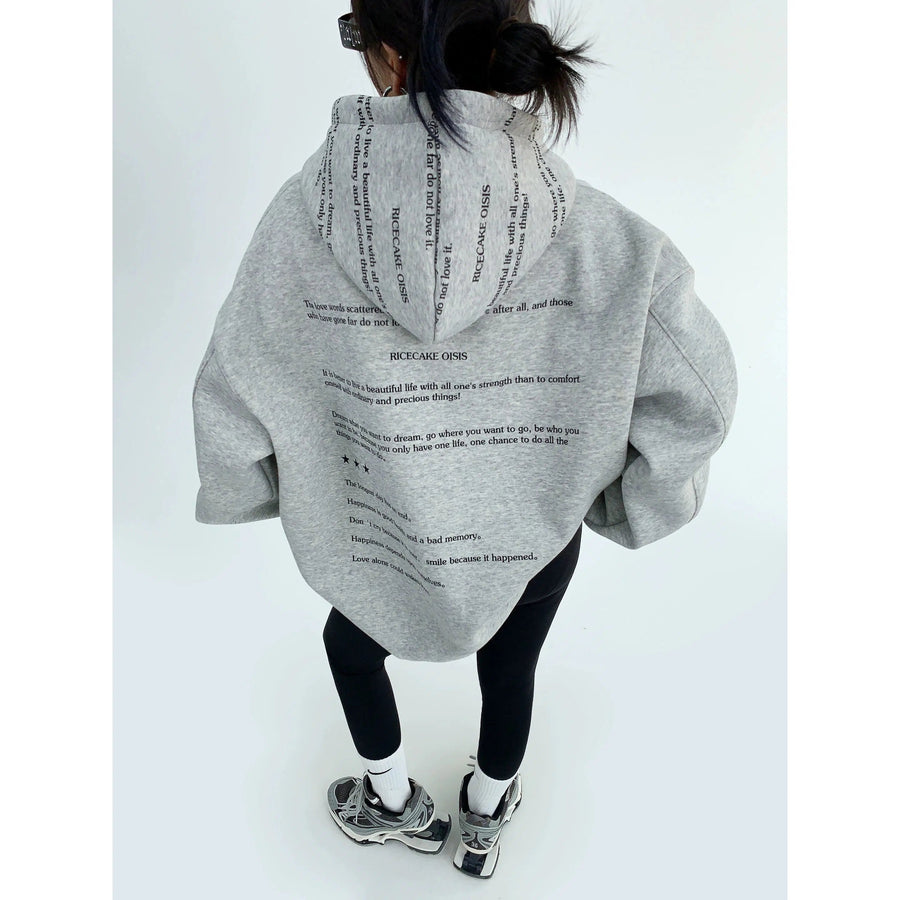 Oversized Letter Printed Hoodie