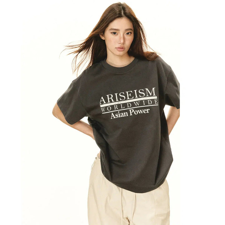 Oversized Statement T-Shirt with Bold Typography Print