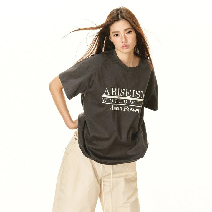 Oversized Statement T-Shirt with Bold Typography Print