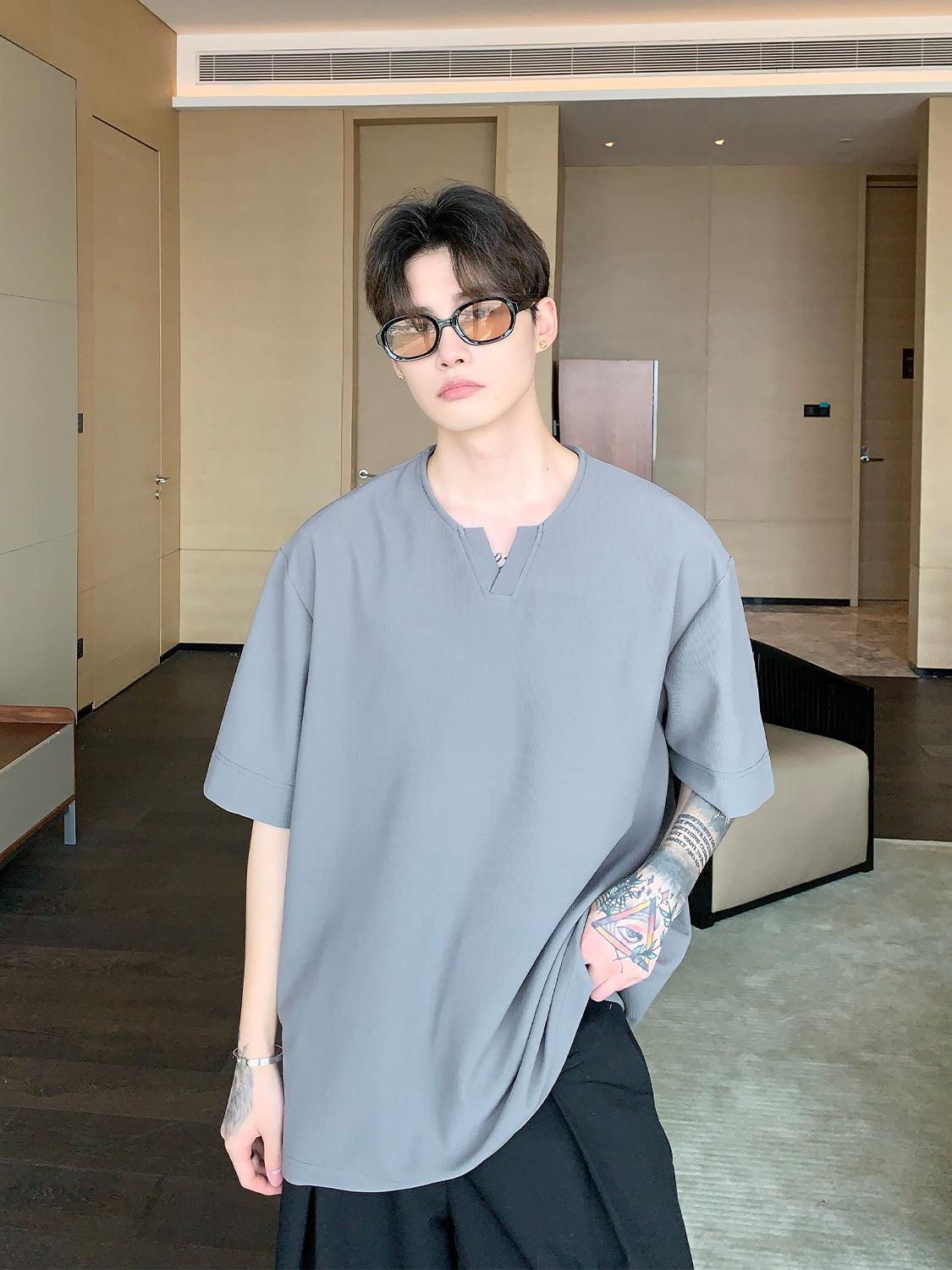 Oversized v neck shirt best sale