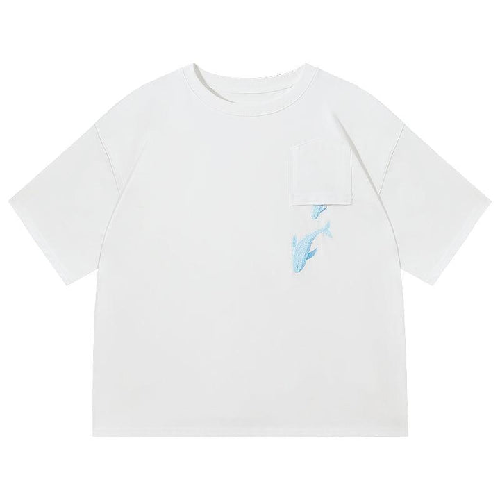 Oversized Whale Embroidered T-Shirt