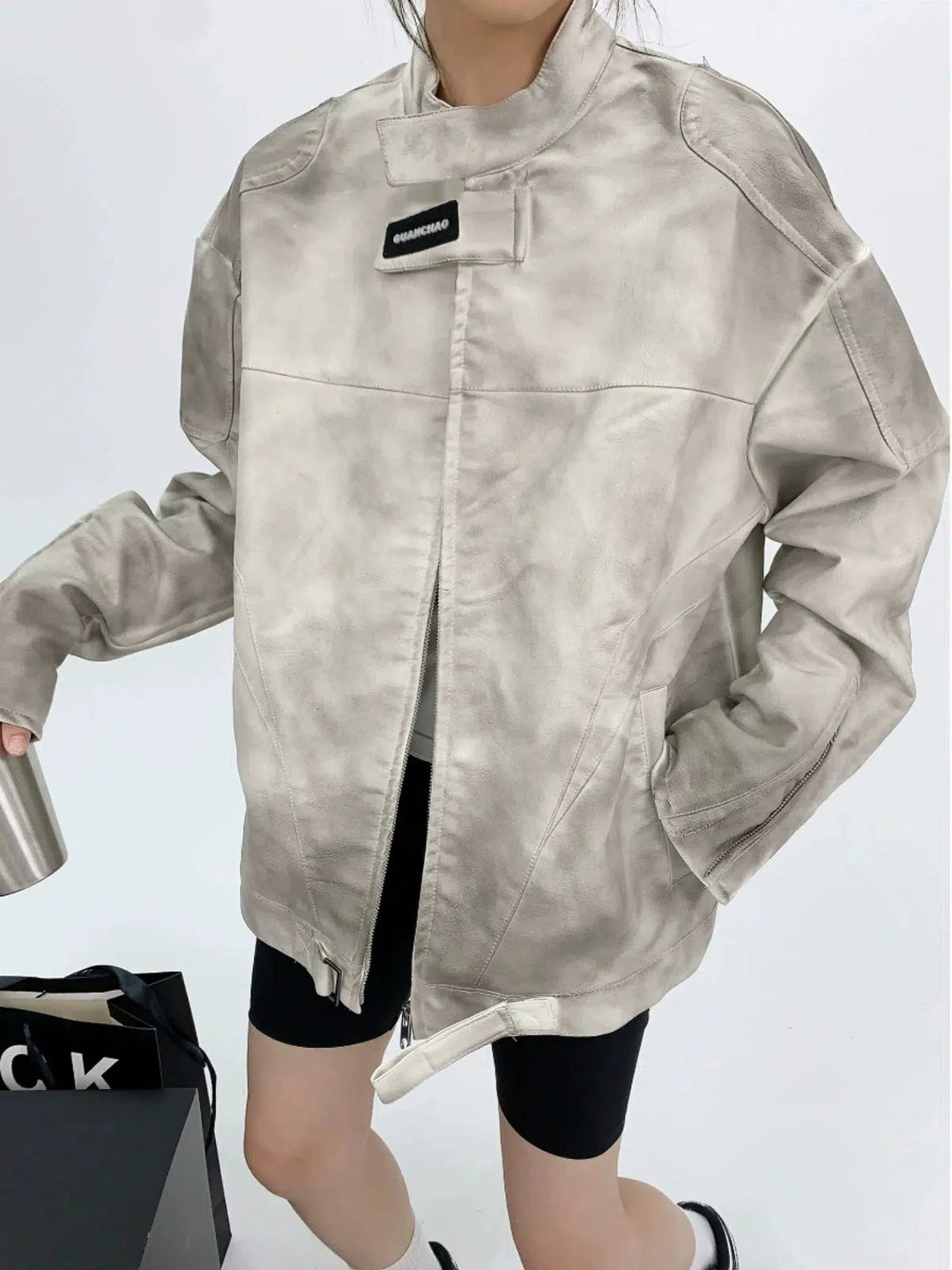 Oversized Faux Leather Coat