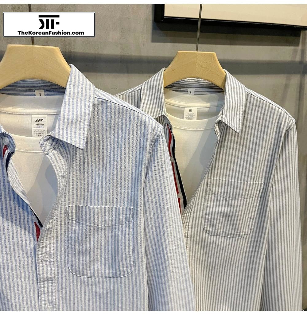 Oxford Button Down Stripe Shirts