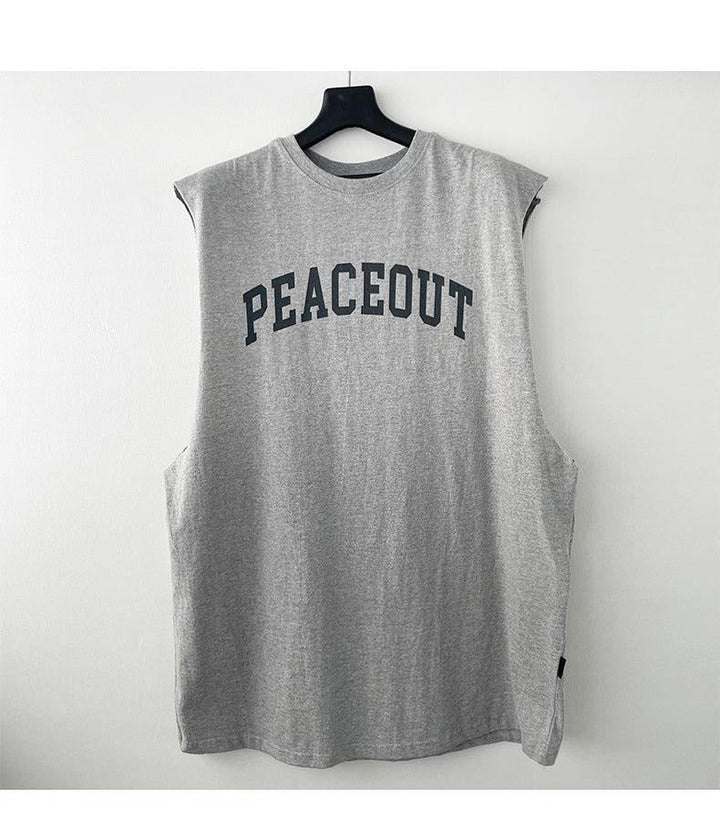 PEACEOUT Text Tank Top