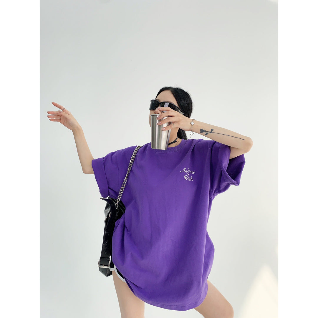 Peal Letter Graphic Oversized T-Shirt