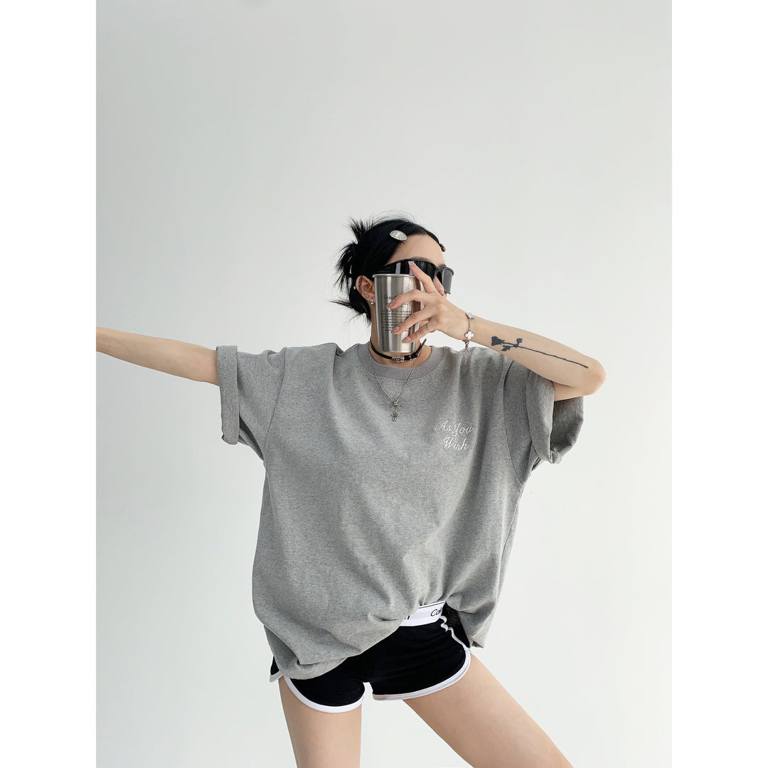 Peal Letter Graphic Oversized T-Shirt