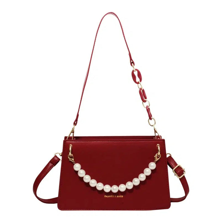 Pearl Chain Chic Small Square Bag