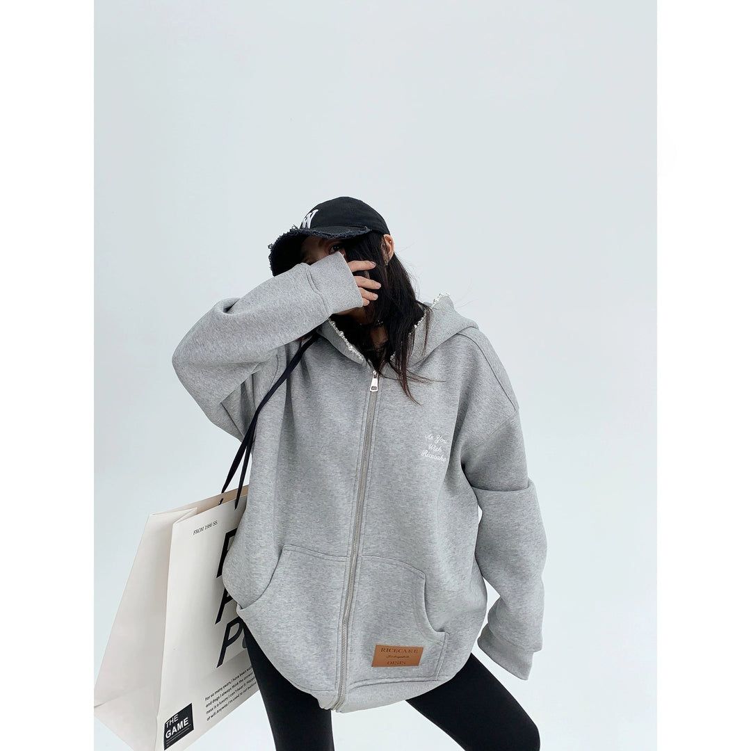 Pearl-Trim Oversized Hoodie