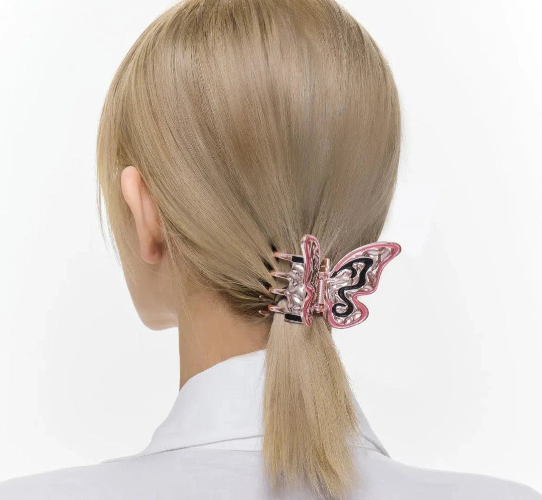 Pink Butterfly Hair Clip