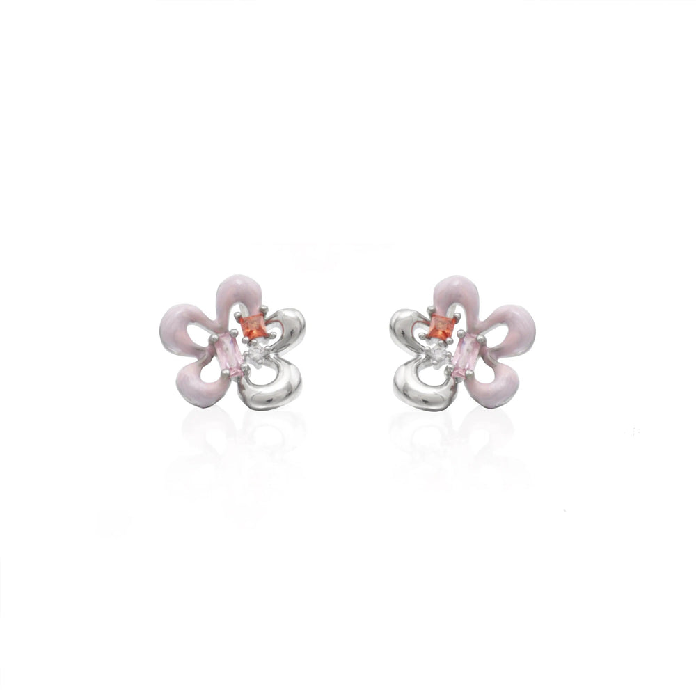 Pink Flower Earrings